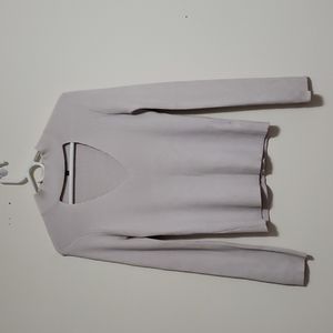 Kendall & Kyle Cream Open Chest Turtleneck Knit Sweater